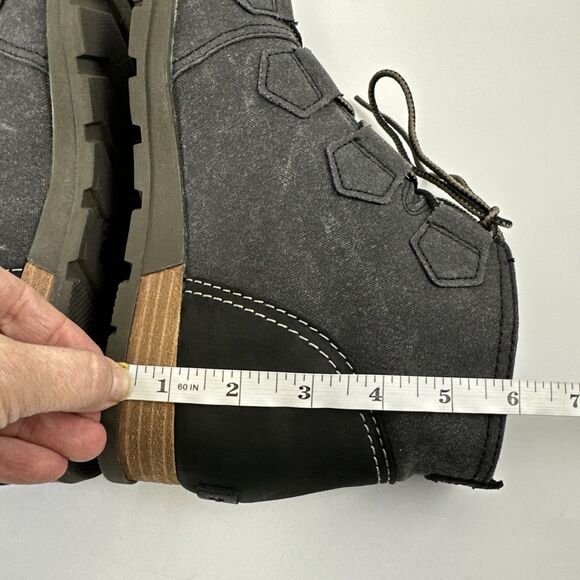 Sorel Major Lace Up Ankle Boot Wedge Gray Canvas Leather NL2163-010 Womens 10 - Picture 8 of 14